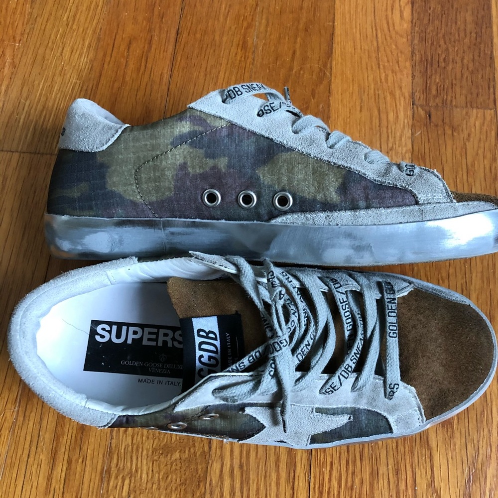 Golden goose superstar camo like new